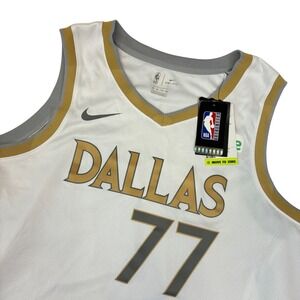 Nike Dallas Mavericks Luka Doncic 77 Jersey Mens 56 XXL White City Edition New
